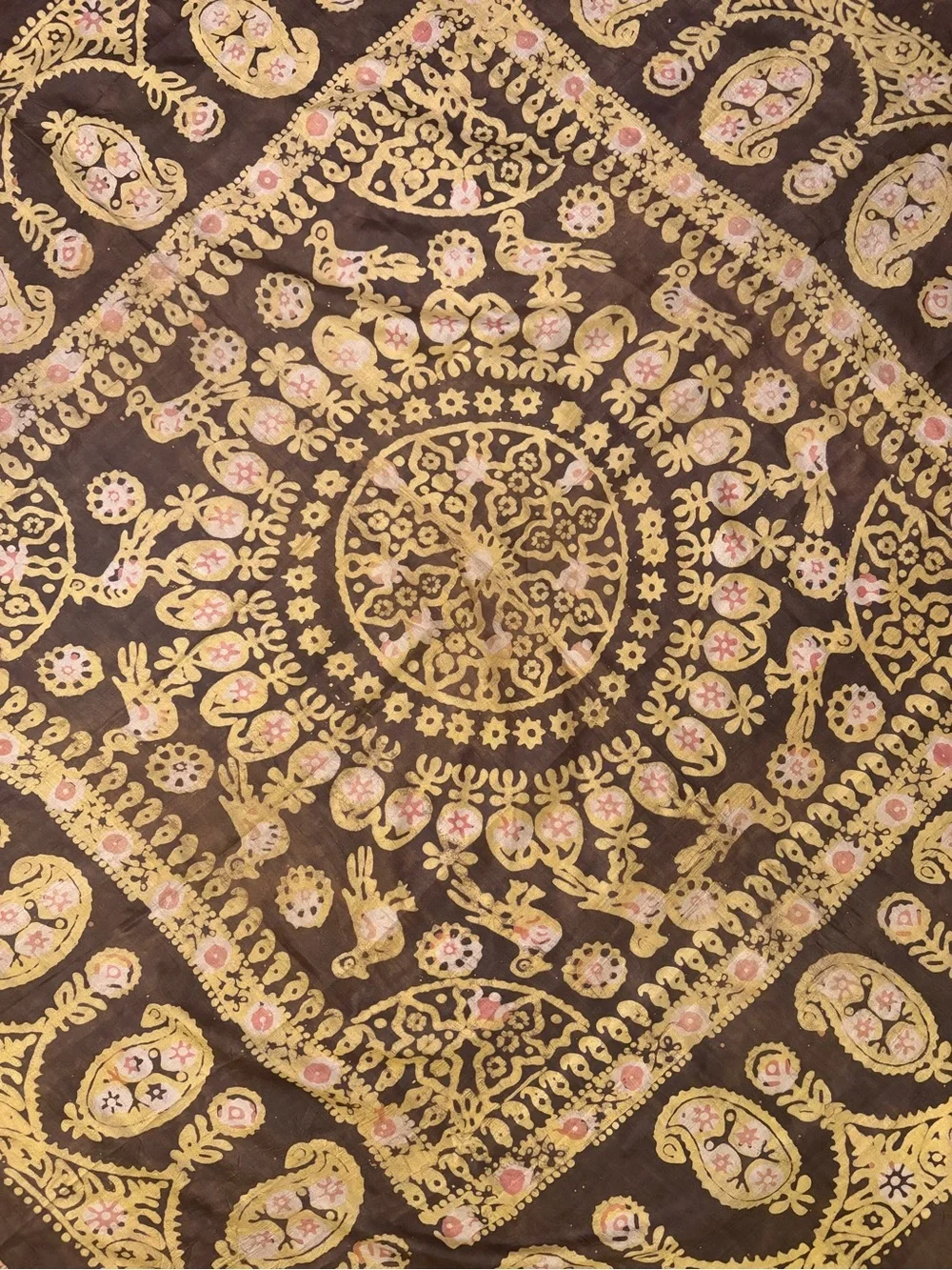 Indian block print (Kalamkari design) scarf wrap 60x60